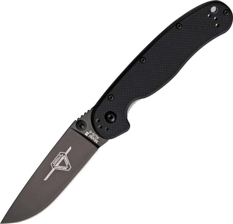 Ontario RAT II Folder Folding Knife 3" AUS-8 Steel Blade Black Nylon Handle 8861 -Ontario - Survivor Hand Precision Knives & Outdoor Gear Store