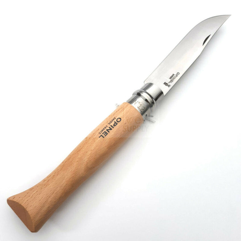 Opinel No 12 Folding Knife 4.75" Stainless Steel Blade Beech Wood Handle 01084 -Opinel - Survivor Hand Precision Knives & Outdoor Gear Store