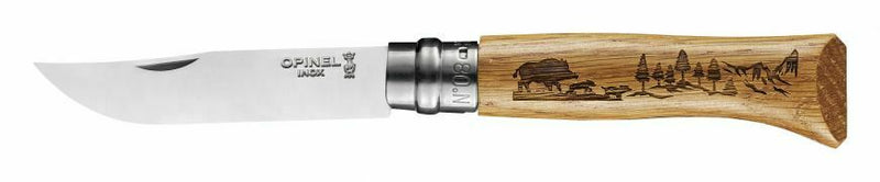 Opinel No 8 Folder Boar Pocket Knife 3.25" 12C27 Sandvik Steel Blade Oak Handle 02331 -Opinel - Survivor Hand Precision Knives & Outdoor Gear Store