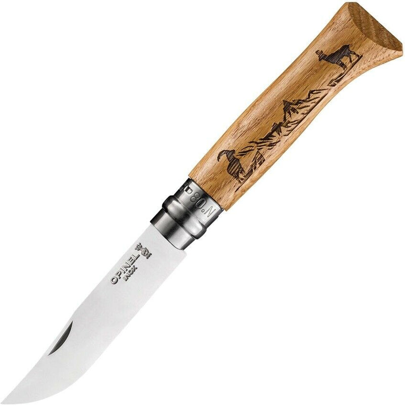 Opinel No 8 Folder Chamois Pocket Knife 3.25" 12C27 Stainless Blade Oak Handle 02336 -Opinel - Survivor Hand Precision Knives & Outdoor Gear Store