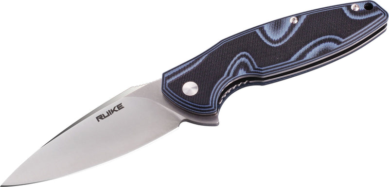 RUIKE Fang P105 Linerlock Pale Folding Knife 3.5" 14C28N Steel Blade Blue/Black G10 Handle EP105K -RUIKE - Survivor Hand Precision Knives & Outdoor Gear Store