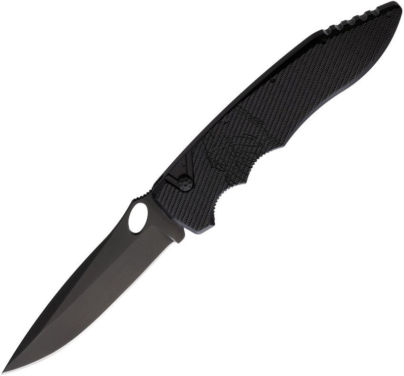 Piranha Knives Predator Button Lock Folding Automatic Knife 4" Black Oxide Coated CPM S30V Steel Blade Aluminum Handle CP10BKT -Piranha Knives - Survivor Hand Precision Knives & Outdoor Gear Store