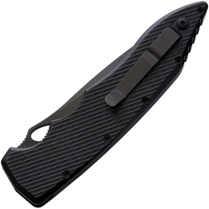 Piranha Knives Predator Button Lock Folding Automatic Knife 4" Black Oxide Coated CPM S30V Steel Blade Aluminum Handle CP10BKT -Piranha Knives - Survivor Hand Precision Knives & Outdoor Gear Store