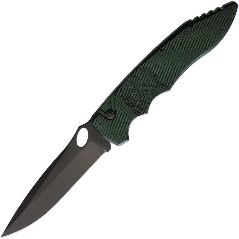 Piranha Knives Predator Tactical Folding Automatic Knife 3.5" CPM S30V Steel Blade Green Textured Aluminum Handle CP10GT -Piranha Knives - Survivor Hand Precision Knives & Outdoor Gear Store