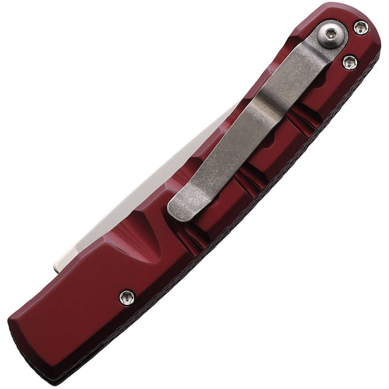 Piranha Knives Pocket Button Lock Folding Automatic Knife 3.25" 154CM Steel Blade Red Anodized Aluminum Handle CP15R -Piranha Knives - Survivor Hand Precision Knives & Outdoor Gear Store