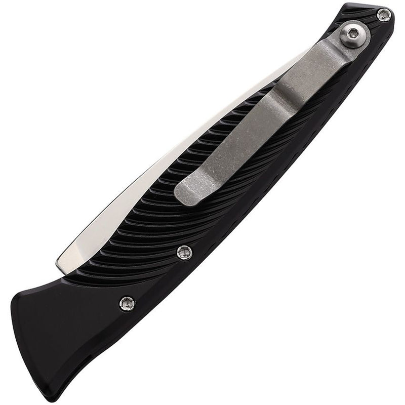 Piranha Knives DNA Button Lock Folding Automatic Knife 3.25" CPM S30V Steel Blade Black Sculpted Aluminum Handle CP16BK -Piranha Knives - Survivor Hand Precision Knives & Outdoor Gear Store