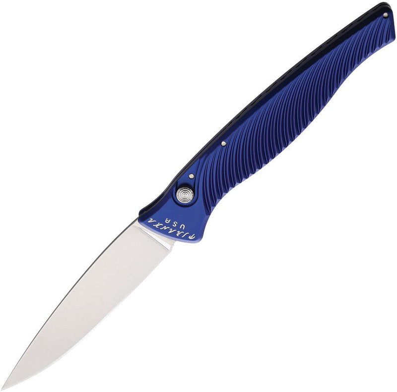 Piranha Knives DNA Button Lock Folding Automatic Knife 3.25" CPM S30V Steel Blade Blue Aluminum Handle CP16B -Piranha Knives - Survivor Hand Precision Knives & Outdoor Gear Store