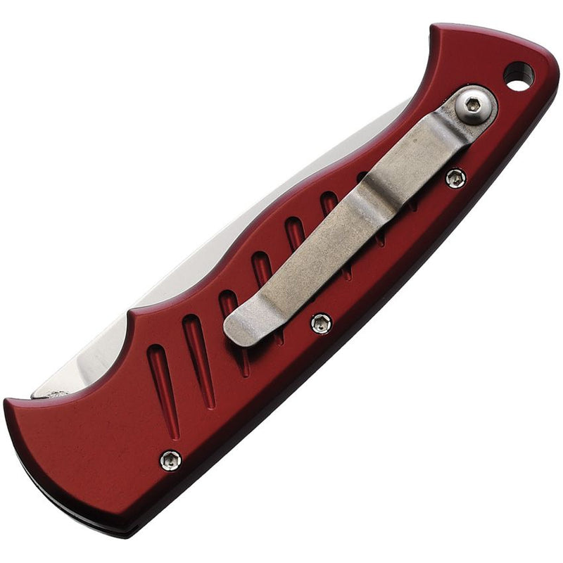 Piranha Knives Pocket Button Lock Folding Automatic Knife 3.25" 154CM Steel Blade Red Aluminum Handle P1R -Piranha Knives - Survivor Hand Precision Knives & Outdoor Gear Store