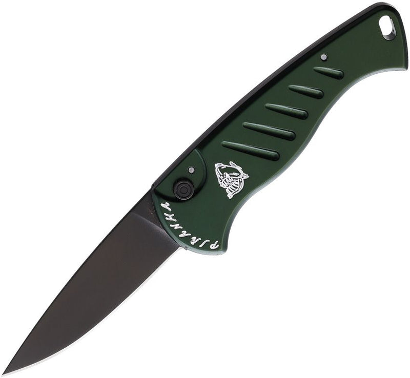 Piranha Knives Folding Automatic Knife 2.50" 154CM Steel Blade Green Aluminum Handle CP2GT -Piranha Knives - Survivor Hand Precision Knives & Outdoor Gear Store