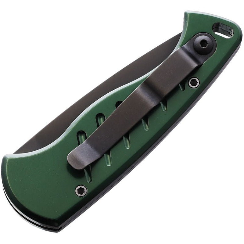 Piranha Knives Folding Automatic Knife 2.50" 154CM Steel Blade Green Aluminum Handle CP2GT -Piranha Knives - Survivor Hand Precision Knives & Outdoor Gear Store