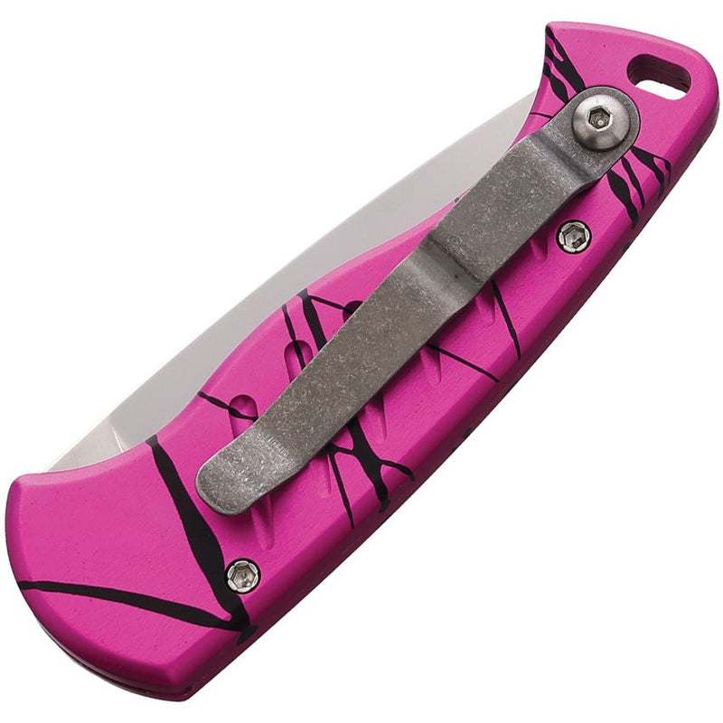 Piranha Knives Fingerling Button Lock Folding Automatic Knife 2.5" 154CM Steel Blade Pink Anodized Aluminum Handle CP2PK -Piranha Knives - Survivor Hand Precision Knives & Outdoor Gear Store