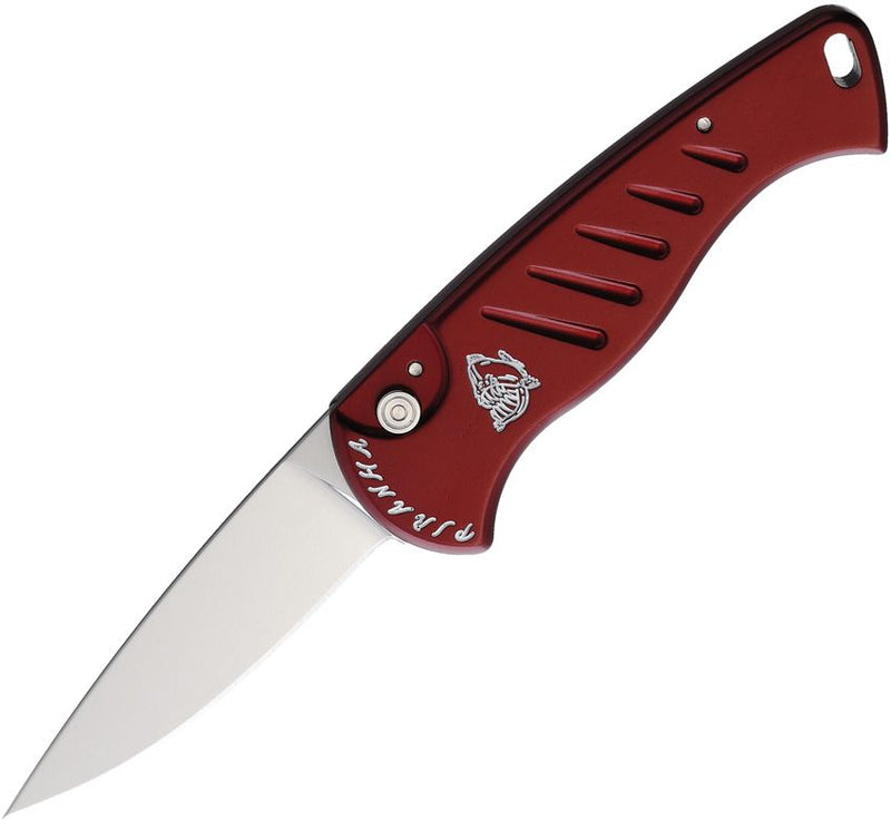 Piranha Knives Fingerling Button Lock Folding Automatic Knife 2.5" 154CM Steel Blade Red Aluminum Handle CP2R -Piranha Knives - Survivor Hand Precision Knives & Outdoor Gear Store