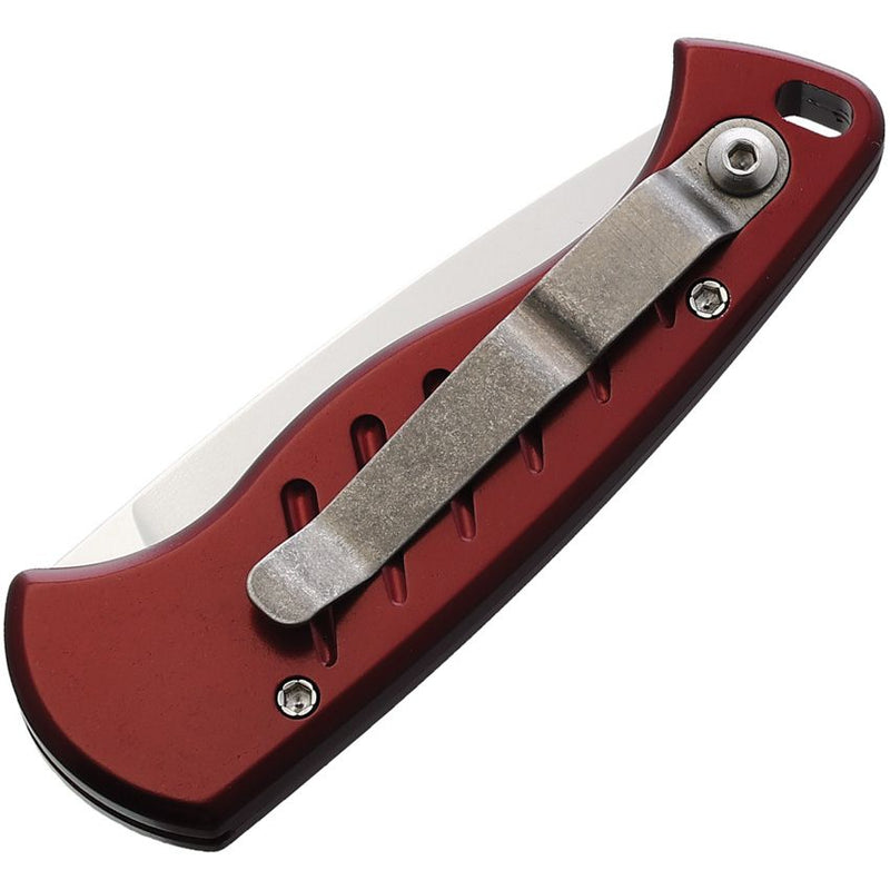 Piranha Knives Fingerling Button Lock Folding Automatic Knife 2.5" 154CM Steel Blade Red Aluminum Handle CP2R -Piranha Knives - Survivor Hand Precision Knives & Outdoor Gear Store