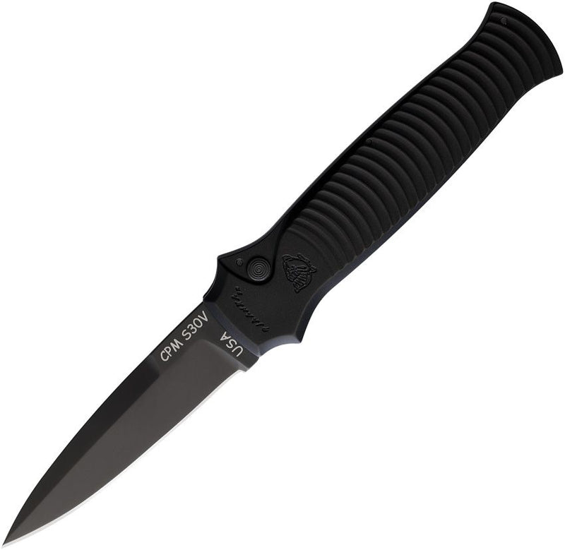 Piranha Knives Bodyguard Tactical Folding Automatic Knife 3.25" Black Oxide Coated CPM S30V Steel Blade Aluminum Handle CP6BKT -Piranha Knives - Survivor Hand Precision Knives & Outdoor Gear Store