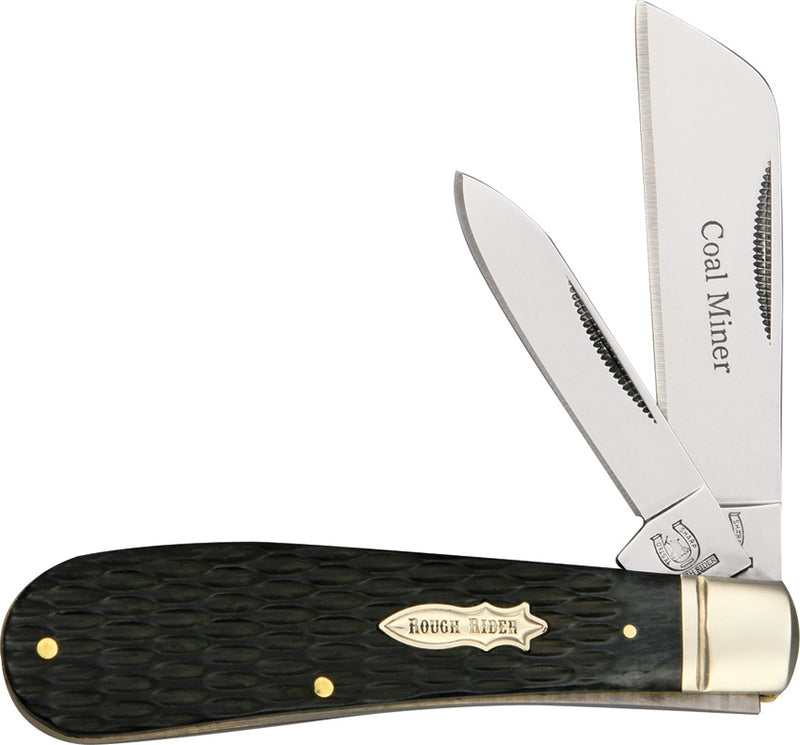 Rough Ryder Coal Miner Pocket Knife 440 Steel Blade Black Jigged Bone Handle 1284 -Rough Ryder - Survivor Hand Precision Knives & Outdoor Gear Store