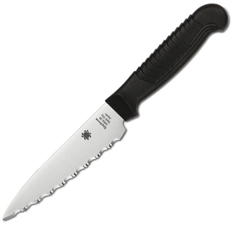 Spyderco Paring Kitchen Knife 4.5 MBS26 Steel Blade Black Polypropylene  Handle