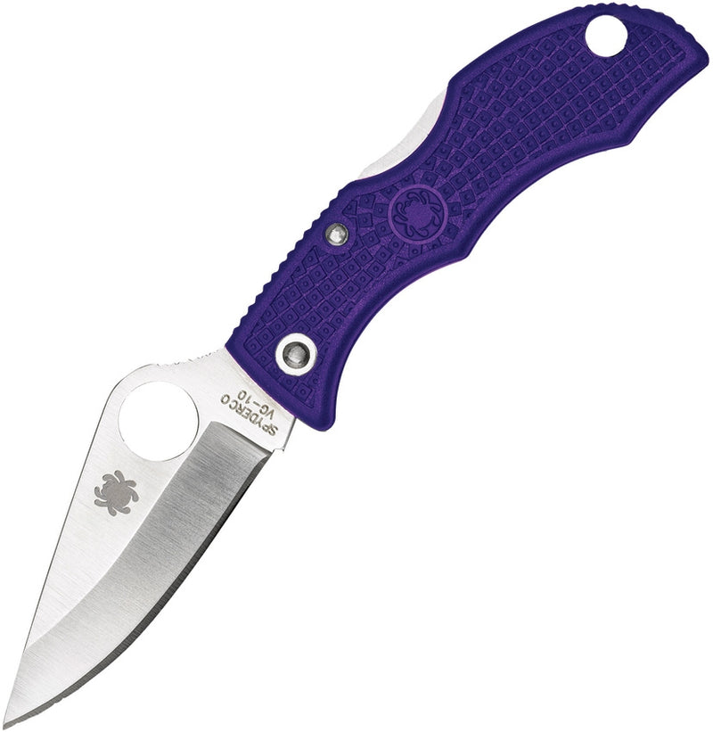 Spyderco Ladybug 3 Lockback Pocket Knife 1.93" Satin VG10 Steel Blade Purple FRN Handle LPRP3 -Spyderco - Survivor Hand Precision Knives & Outdoor Gear Store