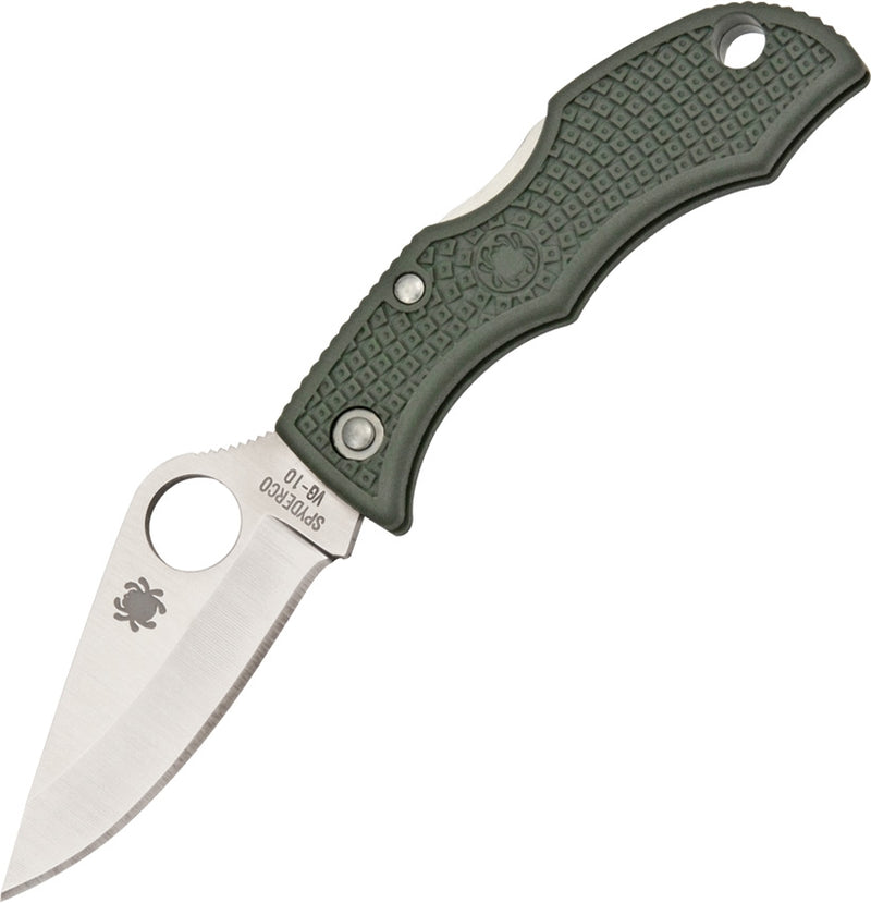 Spyderco Ladybug 3 Lockback Folding Knife 1.88" VG-10 Steel Blade Green FRN Handle LFGP3 -Spyderco - Survivor Hand Precision Knives & Outdoor Gear Store