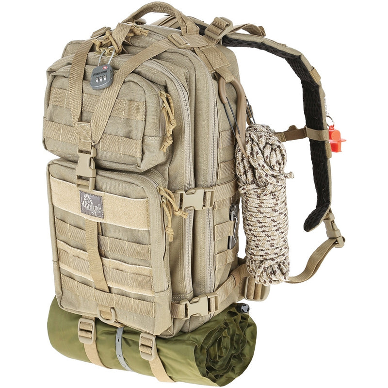 Maxpedition Falcon-III Backpack Khaki Resistant Nylon Construction 10"x 12"x 20" PT1430K -Maxpedition - Survivor Hand Precision Knives & Outdoor Gear Store