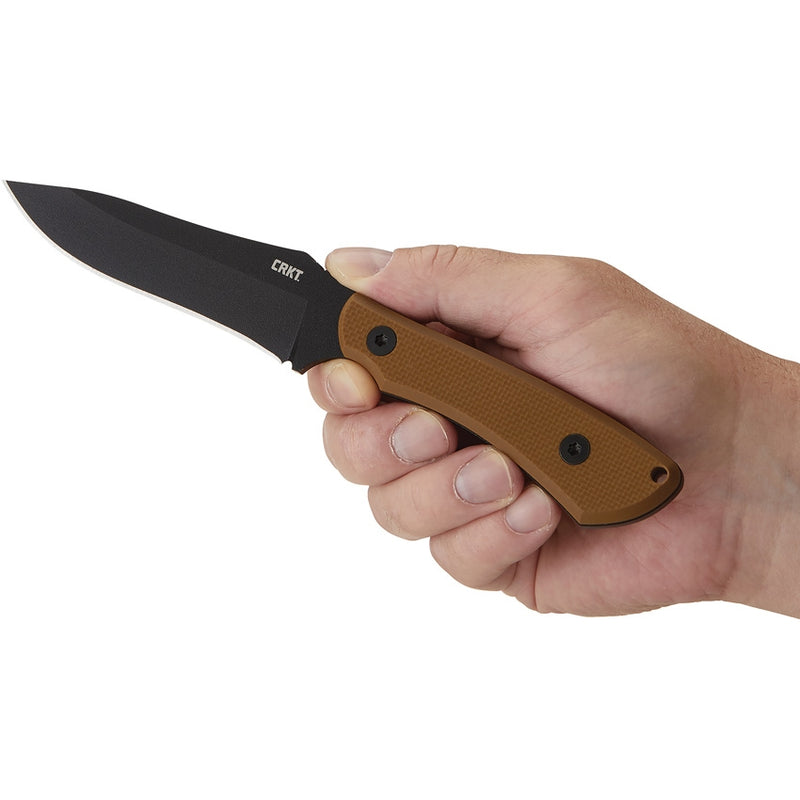 CRKT Ramadi Fixed Knife 4.38" Black Powder Coated SK5 Steel Full Tang Blade Tan G10 Handle 2083 -CRKT - Survivor Hand Precision Knives & Outdoor Gear Store