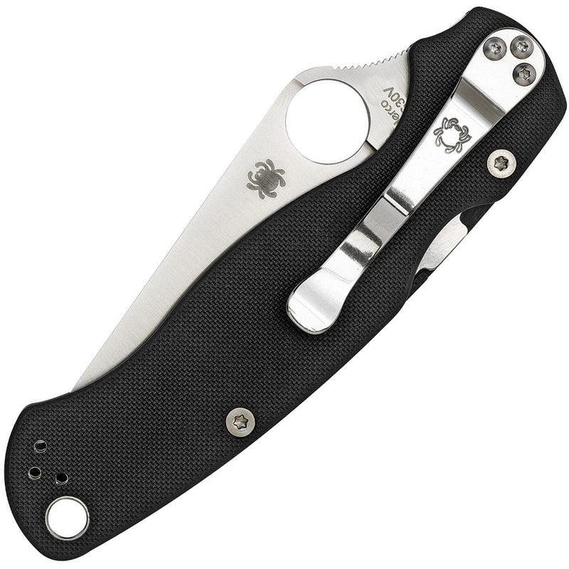 Spyderco Para Military Folding Knife 3.5" CPM S30V Stainless Blade Black G10 Handle 81GPLE2 -Spyderco - Survivor Hand Precision Knives & Outdoor Gear Store