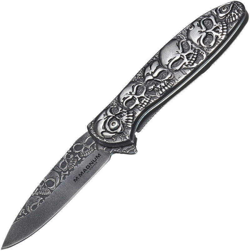 Boker Magnum Dia De Los Muertos Folding Knife 3.38" 440 Steel Blade Stainless Handle -Boker - Survivor Hand Precision Knives & Outdoor Gear Store