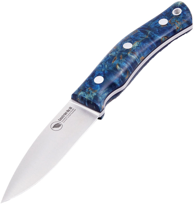 Casstrom No 10 SFK Fixed Knife 4" 14C28N Steel Sandvik Blade Blue Birch Wood Handle I13119 -Casstrom - Survivor Hand Precision Knives & Outdoor Gear Store