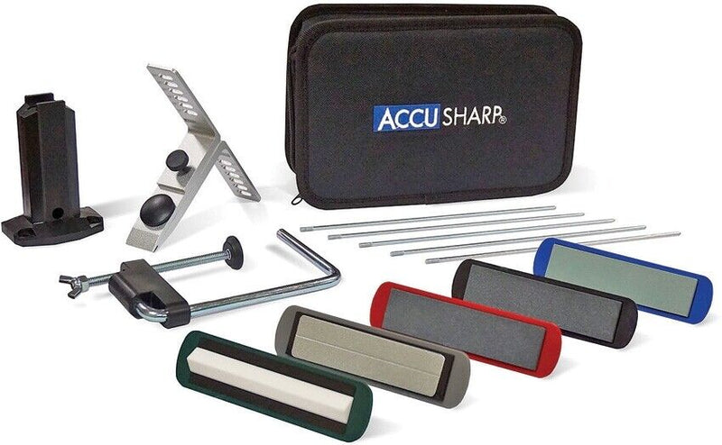 AccuSharp Five-Stone Precision Kit Four Grits Knife Clamp Six Angle Settings 059C -AccuSharp - Survivor Hand Precision Knives & Outdoor Gear Store