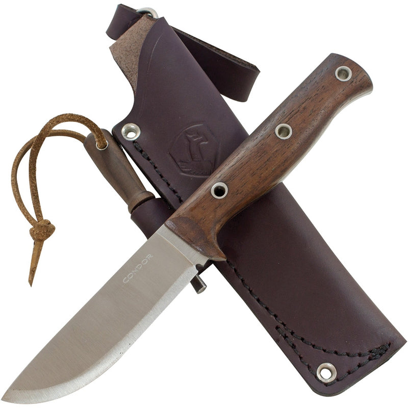 Condor Swamp Romper Fixed Knife 4.75" 1075 Steel Full Tang Blade Walnut Handle 390045HC -Condor - Survivor Hand Precision Knives & Outdoor Gear Store