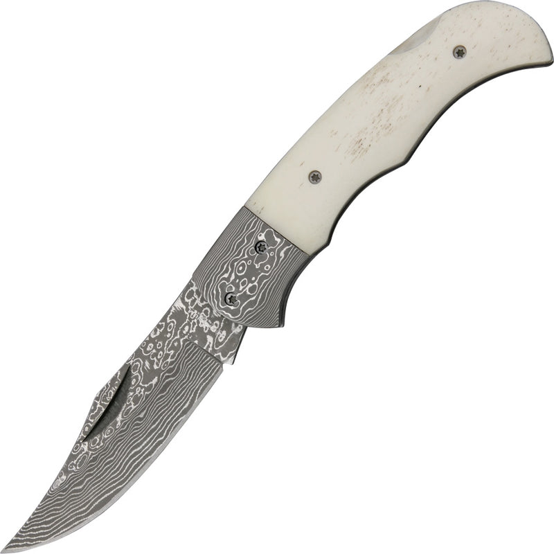 Boker Magnum Lockback Folding Knife 2.77" Damascus Steel Blade Smooth Bone Handle -Boker - Survivor Hand Precision Knives & Outdoor Gear Store