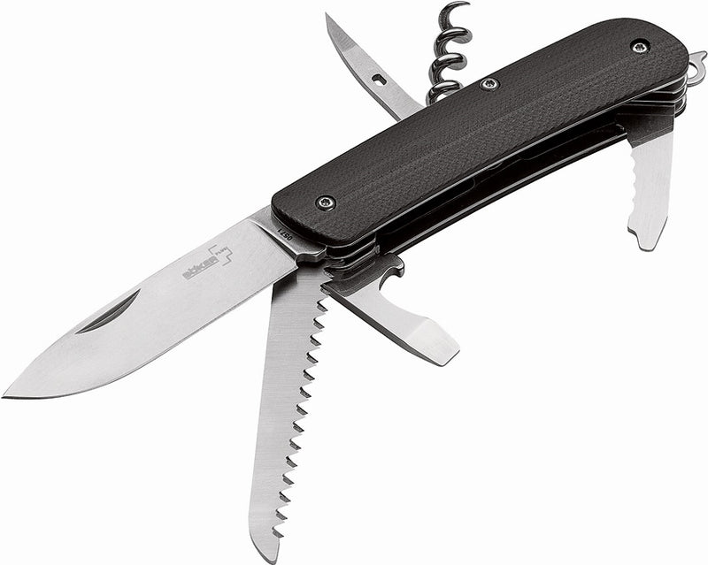 Boker Plus Tech Tool City 6 Pocket Knife 2.75" 12C27 Steel Blades Black G10 Handle -Boker - Survivor Hand Precision Knives & Outdoor Gear Store