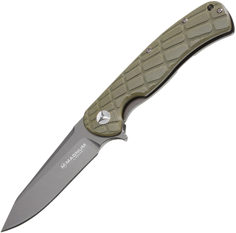 Boker Magnum Foxtrot Sierra Folding Knife 3.5" 440 Steel Blade OD Green G10 Handle -Boker - Survivor Hand Precision Knives & Outdoor Gear Store