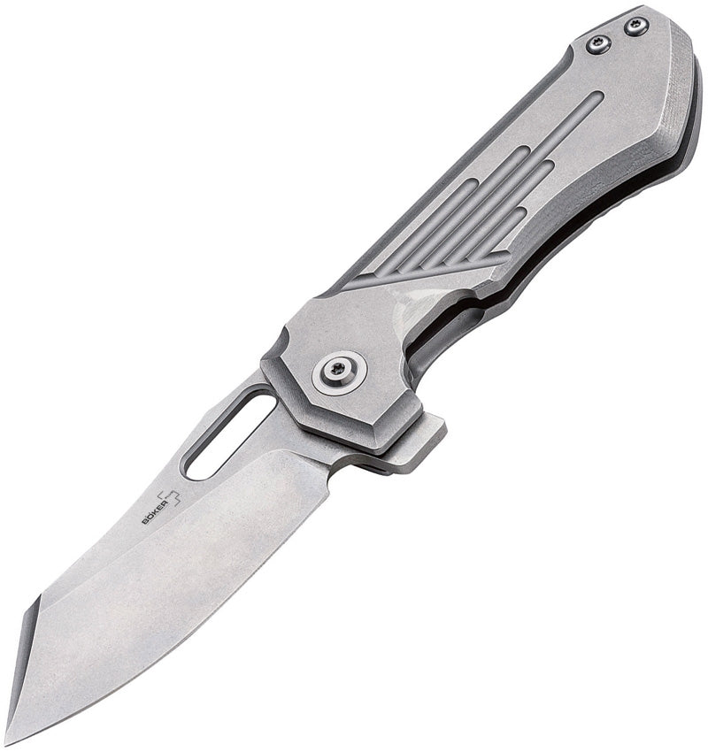 Boker Plus Leviathan Framelock Folding Knife 3.13" D2 Tool Steel Blade Stainless Handle -Boker - Survivor Hand Precision Knives & Outdoor Gear Store