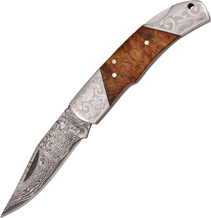 Boker Magnum Duke Lockback Folding Knife 2.5" Damascus Steel Blade Wood Handle -Boker - Survivor Hand Precision Knives & Outdoor Gear Store