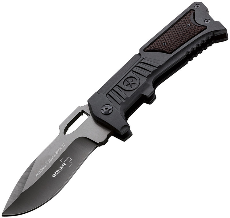 Boker Plus Kal-17 Linerlock Folding Knife 3.5" 440C Steel Blade Black Aluminum Handle -Boker - Survivor Hand Precision Knives & Outdoor Gear Store