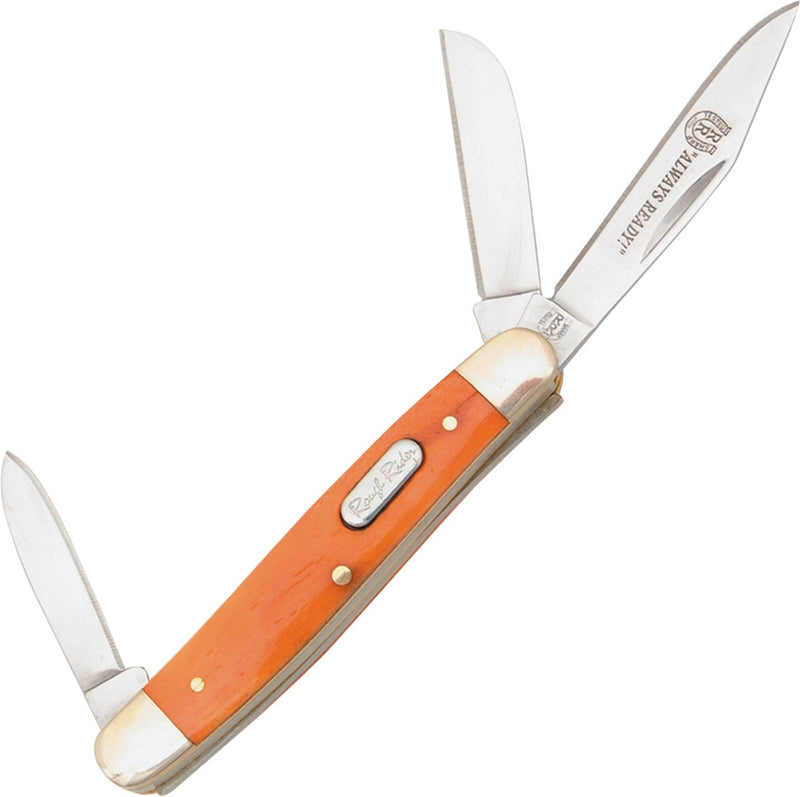 Rough Ryder Small Stockman Pocket Knife 440 Stainless Blades Orange Bone Handle RR244 -Rough Ryder - Survivor Hand Precision Knives & Outdoor Gear Store