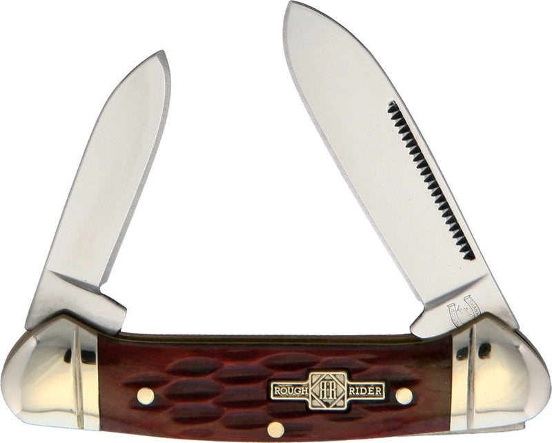 Rough Ryder Mini Canoe Pocket Knife Stainless Steel Blades Red Jigged Bone Handle 271 -Rough Ryder - Survivor Hand Precision Knives & Outdoor Gear Store