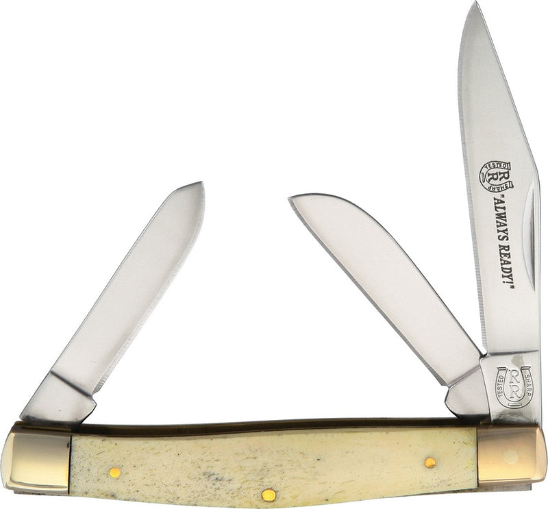 Rough Ryder Stockman Pocket Knife Stainless Steel Blades White Smooth Bone Handle 248 -Rough Ryder - Survivor Hand Precision Knives & Outdoor Gear Store