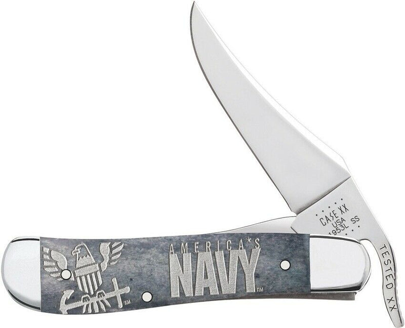 Case XX US Navy Folding Knife Stainless Steel Blade Gray Smooth Bone Handle 17722 -Case Cutlery - Survivor Hand Precision Knives & Outdoor Gear Store