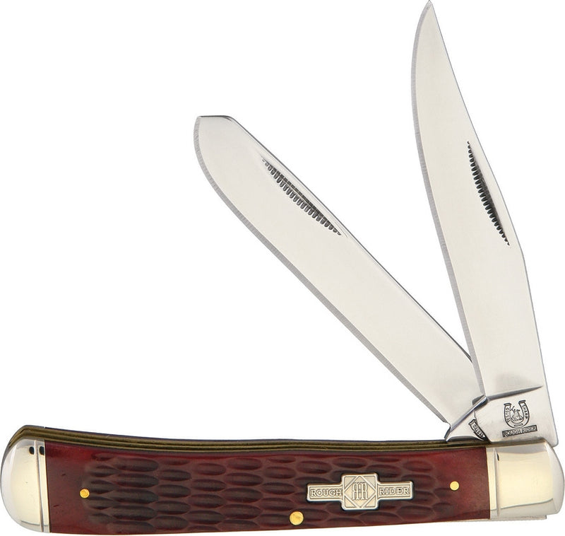 Rough Ryder Trapper Pocket Knife Stainless Steel Blades Red Jigged Bone Handle 266 -Rough Ryder - Survivor Hand Precision Knives & Outdoor Gear Store