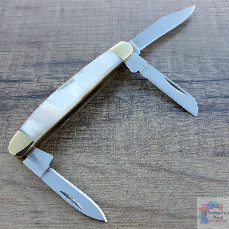 Hen & Rooster Small Stockman Pocket Knife Stainless Blades Mother Of Pearl Handle 303MOP -Hen & Rooster - Survivor Hand Precision Knives & Outdoor Gear Store