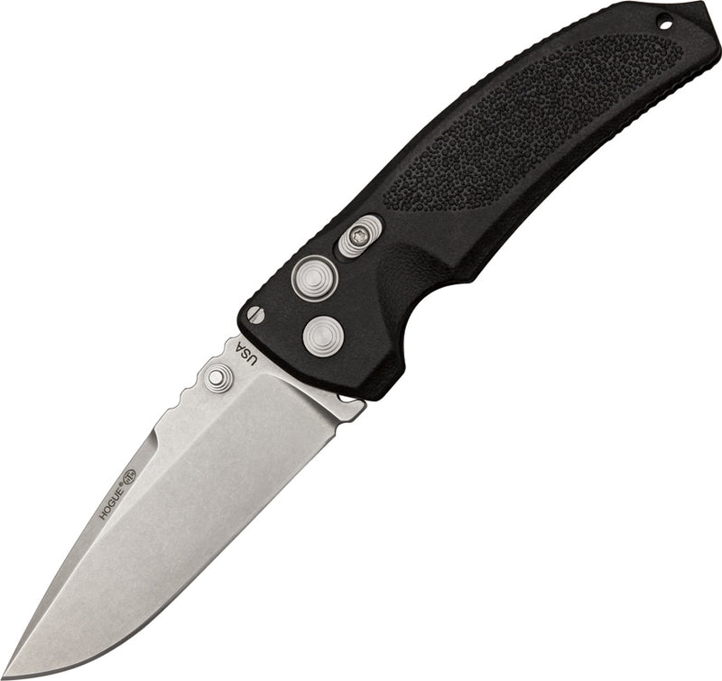 Hogue EX-03 Button Lock Folding Knife 3.5" 154CM Steel Drop Point Blade Black Glass Filled Polymer Handle 34370 -Hogue - Survivor Hand Precision Knives & Outdoor Gear Store