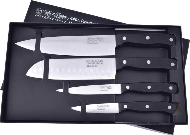 Hen & Rooster Kitchen Knife Set 440 Steel Full Tang Blades Syntheitc Handles I003S -Hen & Rooster - Survivor Hand Precision Knives & Outdoor Gear Store