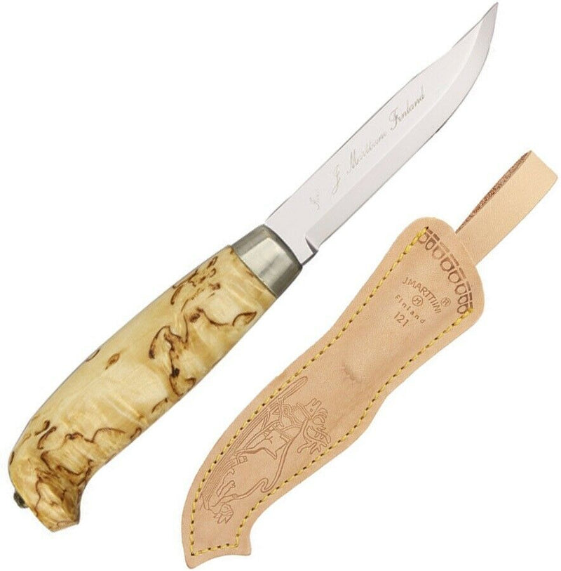 Marttiini Lynx 121 Fixed Knife 3.5" Stainless Steel Blade Curly Birch Handle 121010 -Marttiini - Survivor Hand Precision Knives & Outdoor Gear Store