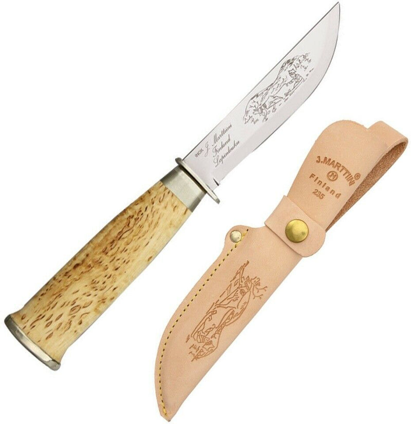 Marttiini Lapp Fixed Knife 4.25" Stainless Steel Blade Varnished Curly Birch Handle 235010 -Marttiini - Survivor Hand Precision Knives & Outdoor Gear Store