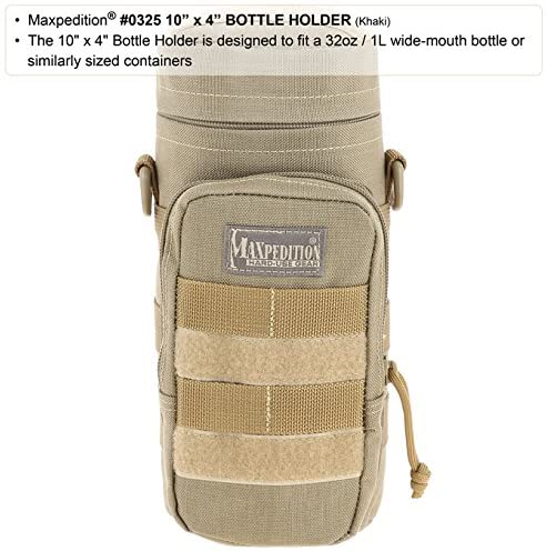 Maxpedition Bottle Holder Khaki Drainage Grommet High Strength Material Nylon 325K -Maxpedition - Survivor Hand Precision Knives & Outdoor Gear Store