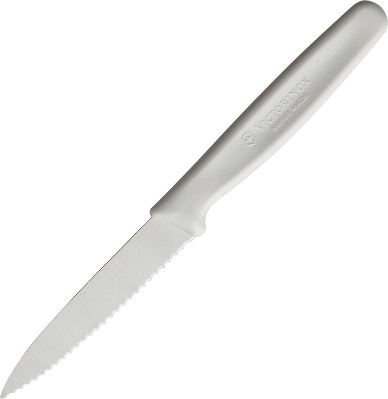 Victorinox Paring Knife 3.25" Serrated Stainless Blade White Nylon Handle 67637 -Victorinox - Survivor Hand Precision Knives & Outdoor Gear Store