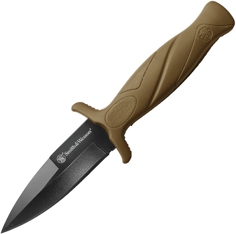 Smith & Wesson Boot Knife 3" Stainless Steel Blade Tan Rubber Handle 1100072 -Smith & Wesson - Survivor Hand Precision Knives & Outdoor Gear Store