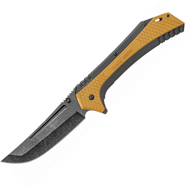 United Cutlery Ronin Folding Knife 5.75" Stainless Blade Black/Tan TPU Handle 3355 -United Cutlery - Survivor Hand Precision Knives & Outdoor Gear Store