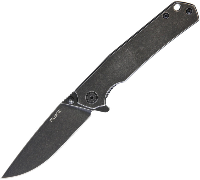 RUIKE P801 Framelock Folding Knife 3.5" 14C28N Sandvik Steel Blade Black Stainless Handle P801SB -RUIKE - Survivor Hand Precision Knives & Outdoor Gear Store